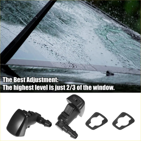 Black plastic windshield washer nozzles with mounting clips for front windshield fit toyota tacoma 2000-2004