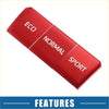 Red metal handbrake drive mode button cover for toyota rav4 with eco normal and sport modes engraved in white