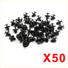 Black plastic car trim fasteners 50-pack with rivets and remover fit for toyota 4wd ute offroad use