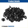 50 pcs black plastic front fender retainer clips with circular head and threaded stem for 4wd ute offroad use