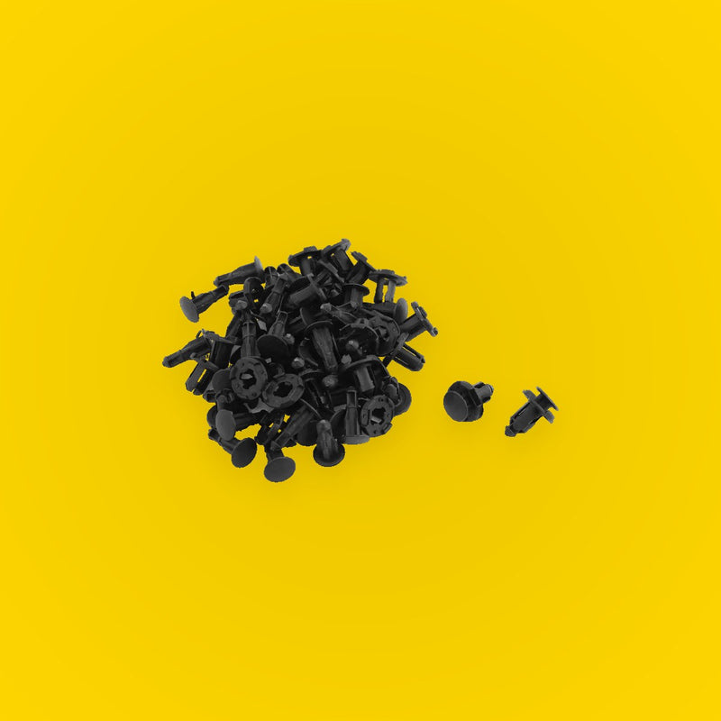 50 x 8mm Black Plastic Rivets for Toyota Car Door Clips