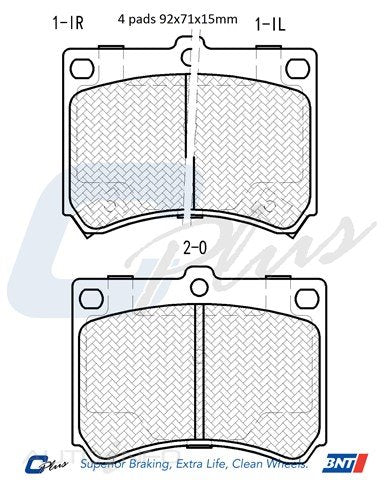C-Plus Brake Pads Front Ford Laser 92 Onwards - DB1177CP