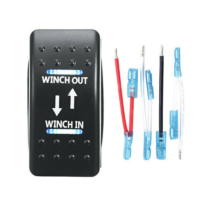 7-Pin Winch In Out Rocker Switch Blue LED to suit SUV ATV UTV — image 1