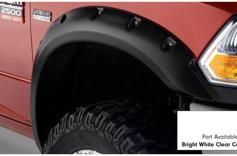 Bushwacker Fleetside Pocket Style Flares 4pc 76.3/98.3in Bed - Bright White CC (Ram 2500 16-18) — fits Dodge Ram 4th