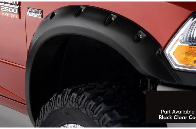 Bushwacker Fleetside Pocket Style Flares 4pc 76.3/98.3in Bed - Black CC (Ram 2500-16-18) — fits Dodge Ram 4th