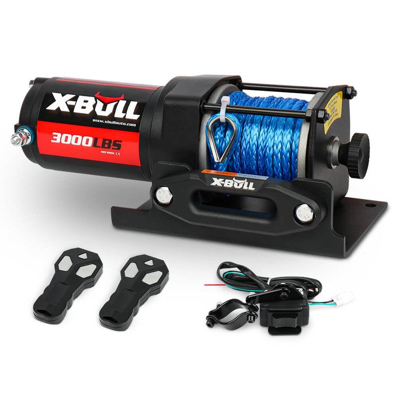 Electric Winch 12V 3000lbs Synthetic Rope to suit ATV UTV Boat — image 1