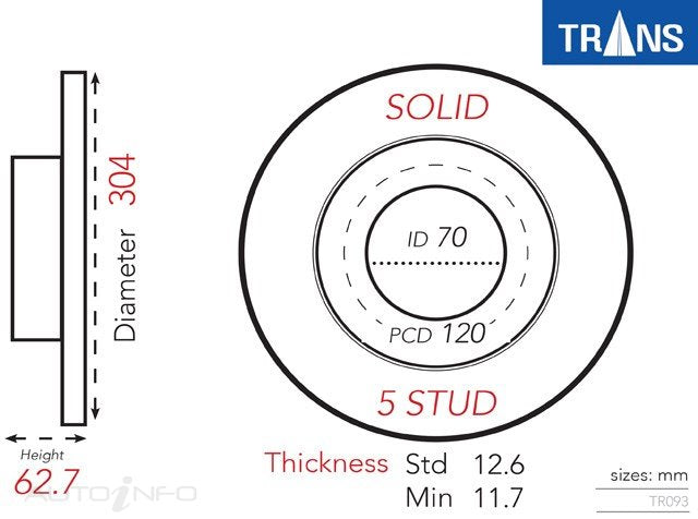 BNT Disc Rotor Rear Rover Ranger Dis Def - TR093
