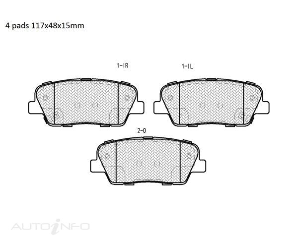 Motorgear Brake Pads Rear Hyundai 117*48*15 - BDP2178
