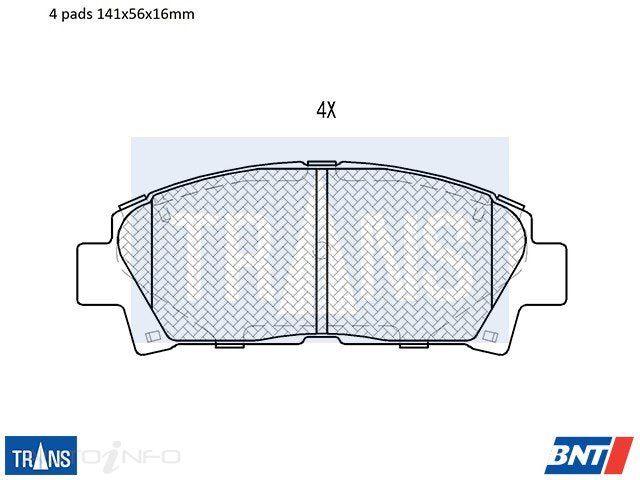 TRANS Brake Pads Transmission Front Toyota Corolla Corona - DB1352TR