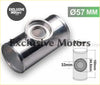 Shiny chrome t-shaped exhaust pipe fitting 57mm diameter with precise cylindrical aluminum flange for ssqv bov
