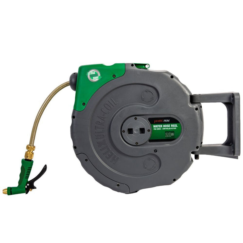 Jamec Pem Hose Reel Helix PVC Water 20M Cntrl Rtrn 58.5045
