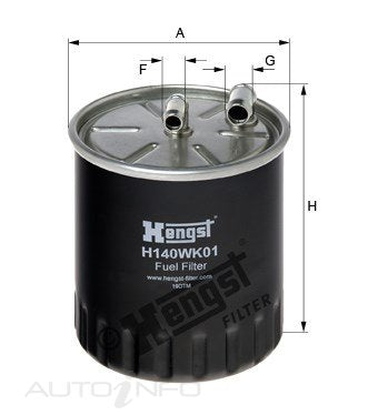 Hengst Fuel Filter P9635 Chrysler Mercedes-Benz A B Clas - H140WK01