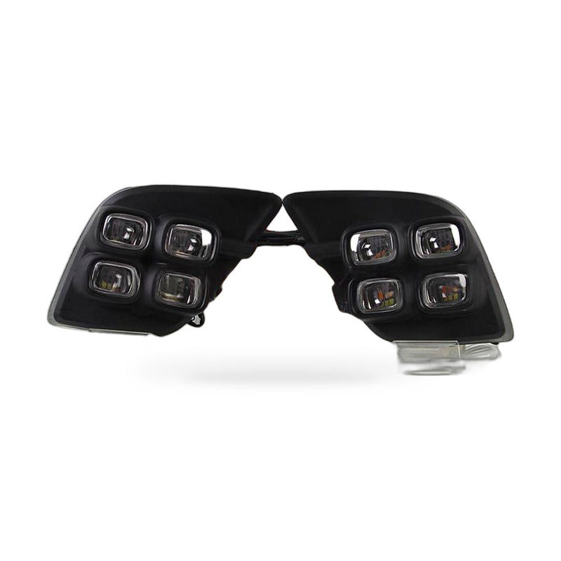 LED DRL Fog Light Frame to suit Toyota Hilux Revo 2015-2017 4-Eye White — image 1