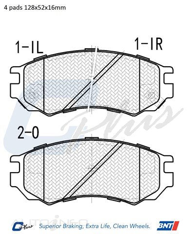 C-Plus Brake Pads Front Nissan Primera Pulley 89 - DB1281CP