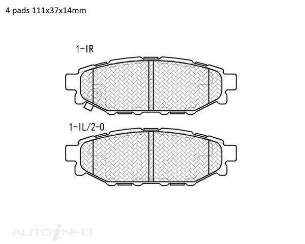 Motorgear Brake Pads Rear Subaru Legacy Out Impreza - BDP1803