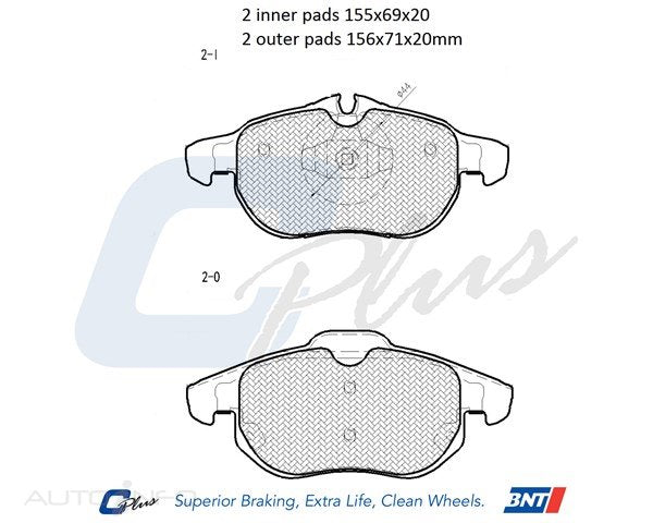 C-Plus Brake Pads Front Holden Vec Saab - DB1664CP