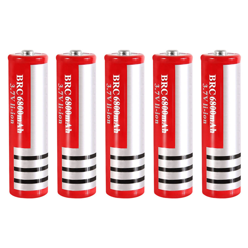 2x 5x 3.7V 6800mAh Li-ion Rechargeable Battery (Pair) to suit Flashlight Torch — image 1