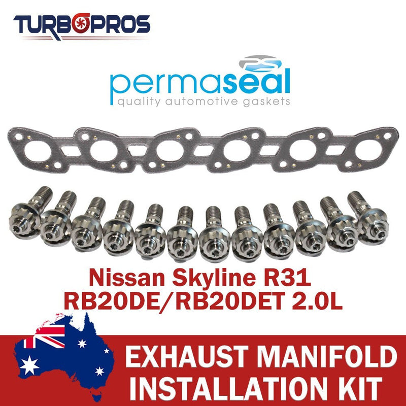 Nissan Skyline R31 2.0L Permaseal Exhaust Manifold Titanium Stud&Gasket Kit