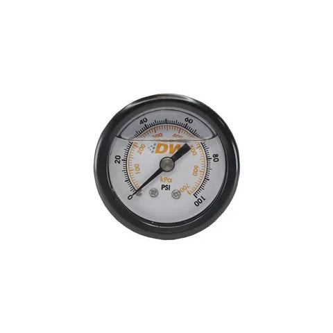 Deatschwerks Fuel Pressure Gauge - Liquid Filled White Face with DW Logo