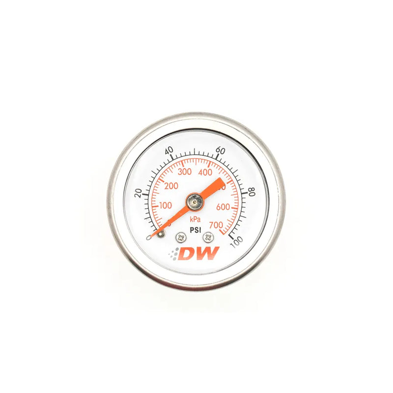 Deatschwerks 0-100 PSI Mechanical Fuel Pressure Gauge - 1/8 NPT x 1.5" D