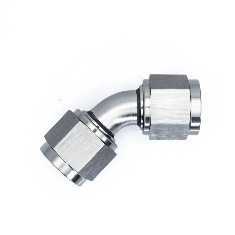 Deatschwerks Titanium 45 Deg 10AN to 10AN Female Flare Swivel Coupler