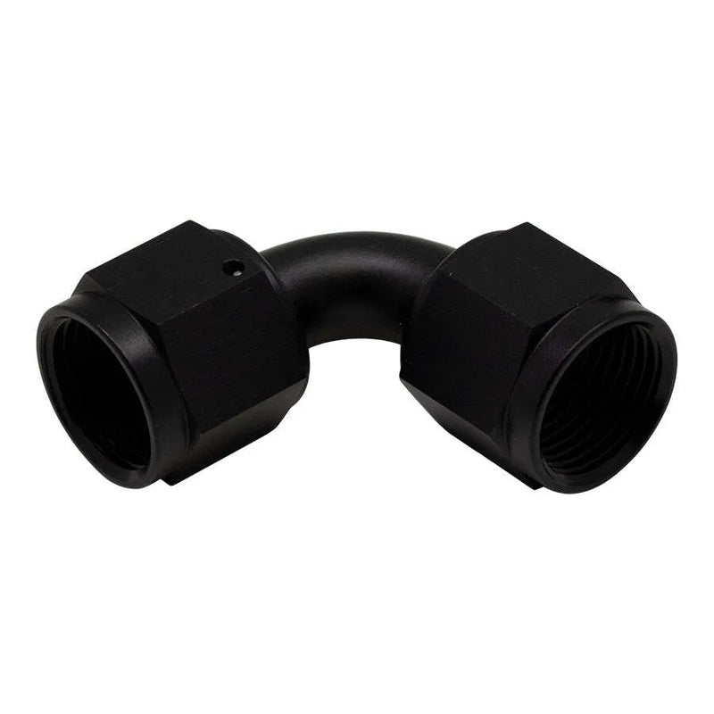 Deatschwerks 8AN 90-Degree to 8AN 90-Degree Coupler Anodized Matte Black