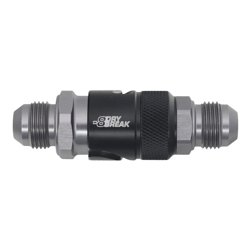 Deatschwerks Male Flare Quick Disconnect Dry Break Fitting 2 Pcs Anodized Matte Black - 8AN
