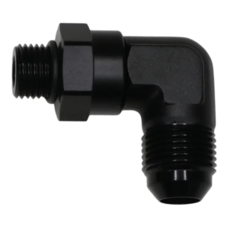 Deatschwerks 6AN to 8AN Flare 90-Degree Anodized Matte Black