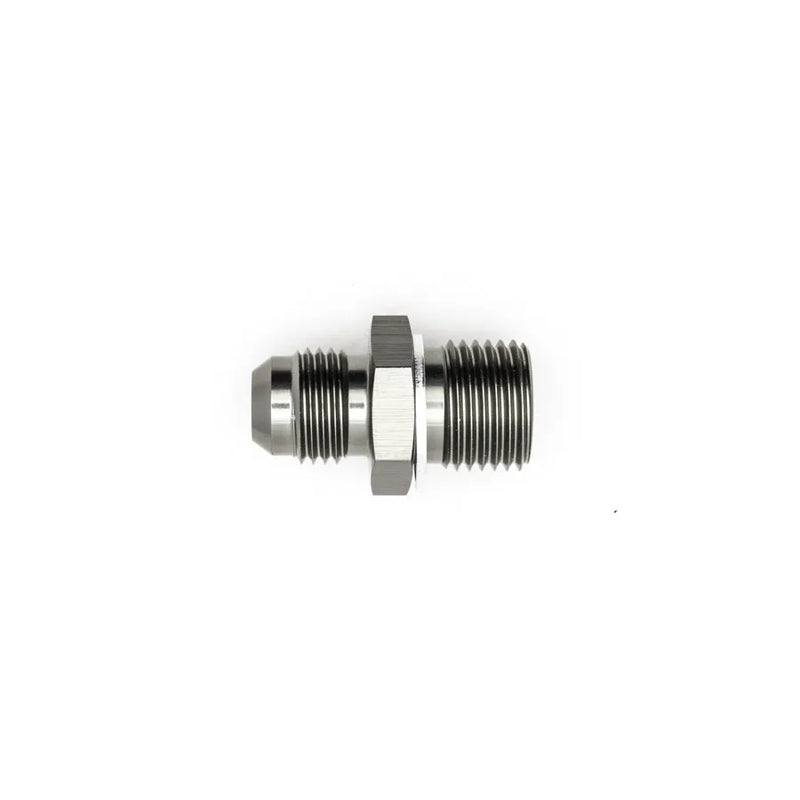 Deatschwerks 6AN Male Flare to M16 X 1.5 Male Metric Adapter (Incl Crush Washer), Anodized DW Titanium