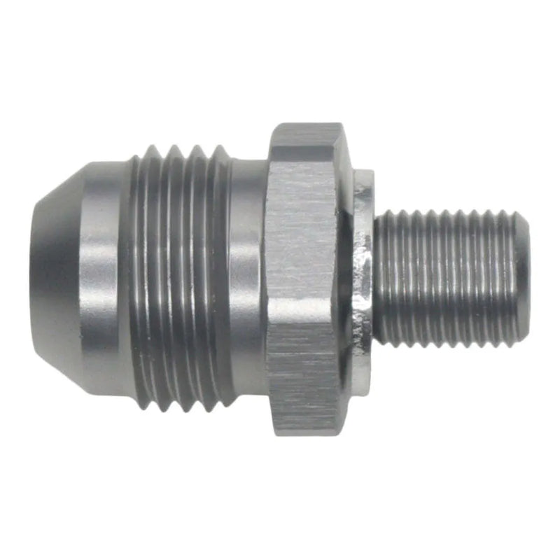 Deatschwerks 8AN to M10 X 1.0 Metric Adapter Anodized Titanium