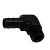 Deatschwerks M12 to 3/8 Hose Barb 90-Degree Fitting w/ 1/8 Venturi Port Anodized Matte Black