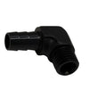 Deatschwerks M12 to 3/8 Hose Barb 90-Degree Fitting w/ 1/8 Venturi Port Anodized Matte Black