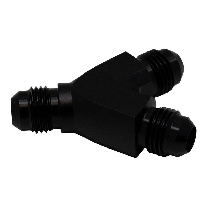 Deatschwerks 6AN to 6AN to 6AN Y Block Fitting Anodized Matte Black