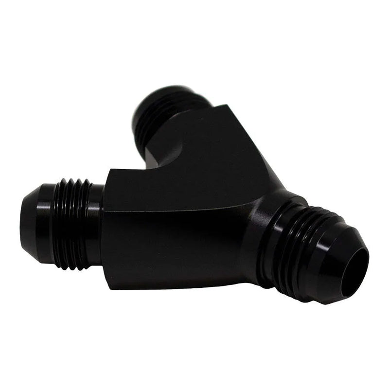 Deatschwerks 8AN to 8AN to 8AN Y-Block Fitting Anodized Matte Black