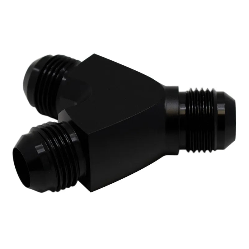 Deatschwerks 10AN to 10AN to 10AN Y-Block Fitting Anodized Matte Black