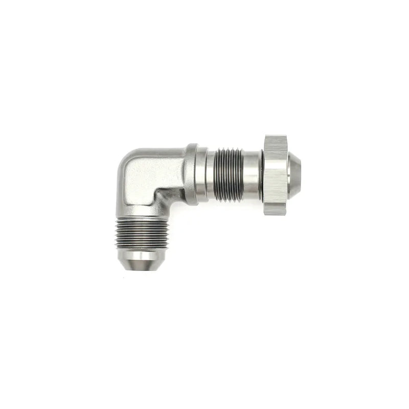 Deatschwerks 90 Deg 8AN to 8AN Male Flare Bulkhead Adapter w/Nut
