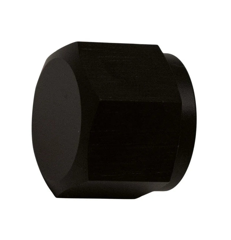 Deatschwerks 8AN Female Flare Cap Anodized Matte Black