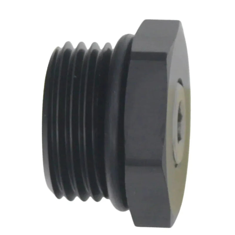 Deatschwerks 8AN ORB Male Plug Fitting with 1/8" NPT Gauge Port Anodized - Black