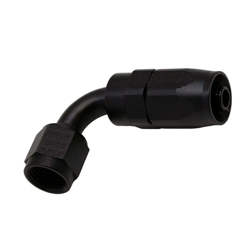 Deatschwerks 6AN Female Swivel 90-Degree Hose End CPE Anodized Matte Black