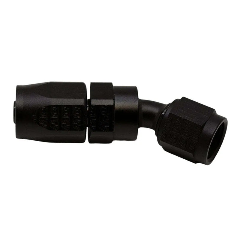 Deatschwerks 6 AN Female Flare Swivel 30-Degree Hose End CPE Anodized Matte Black