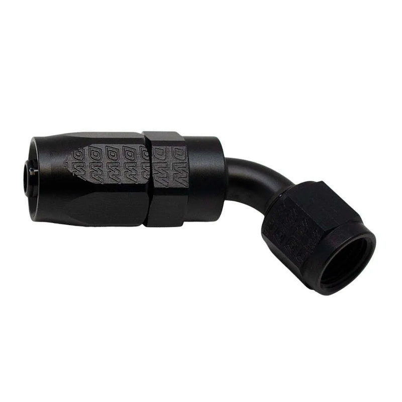 Deatschwerks 6 AN Female Flare Swivel 60-Degree Hose End CPE Anodized Matte Black