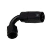 Deatschwerks 6 AN Female Flare Swivel 120-Degree Hose End CPE Anodized Matte Black