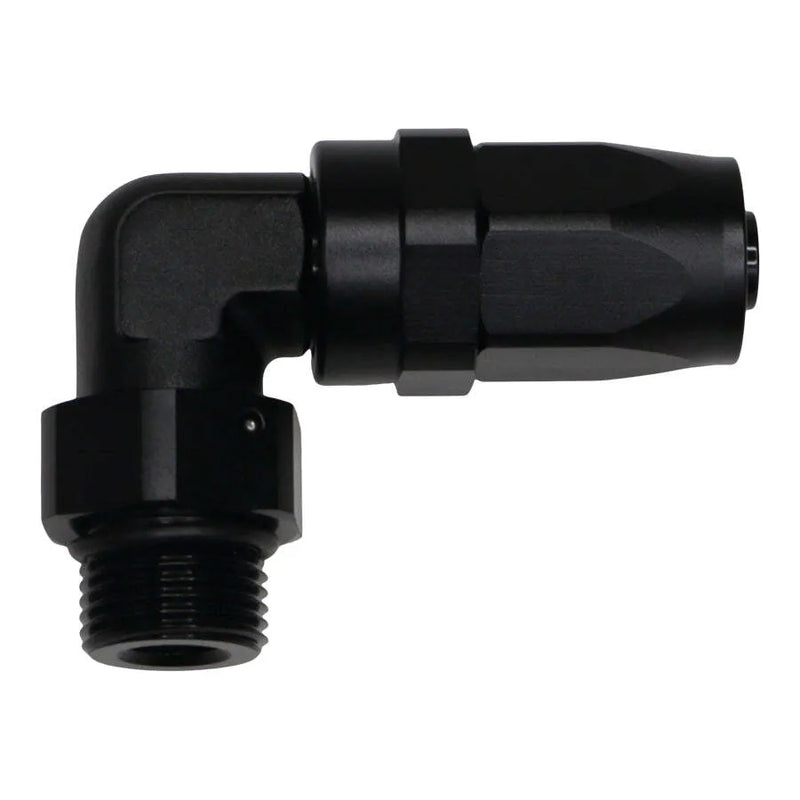 Deatschwerks 8AN ORB Female Swivel 90-Degree Hose End CPE Anodized Matte Black