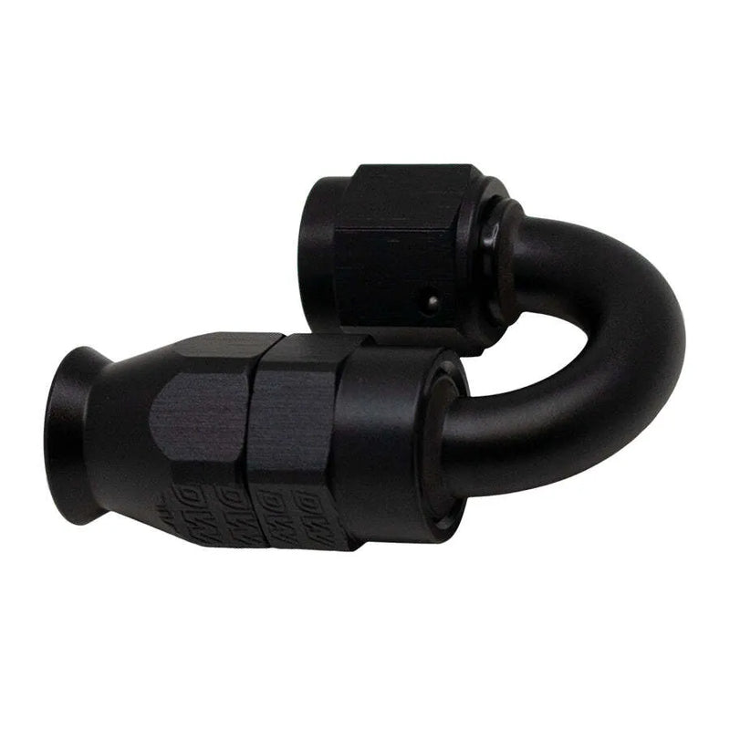 Deatschwerks 6AN Female Swivel 180-Degree Hose End PTFE Anodized Matte Black