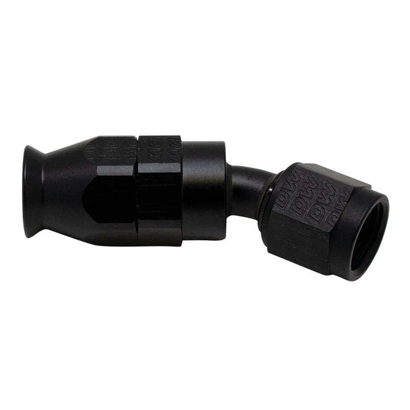 Deatschwerks 6 AN Female Flare Swivel 30-Degree Hose End PTFE Anodized Matte Black
