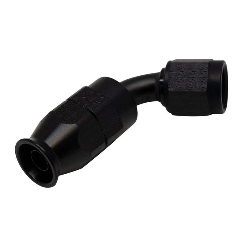 Deatschwerks 6 AN Female Flare Swivel 60-Degree Hose End PTFE Anodized Matte Black