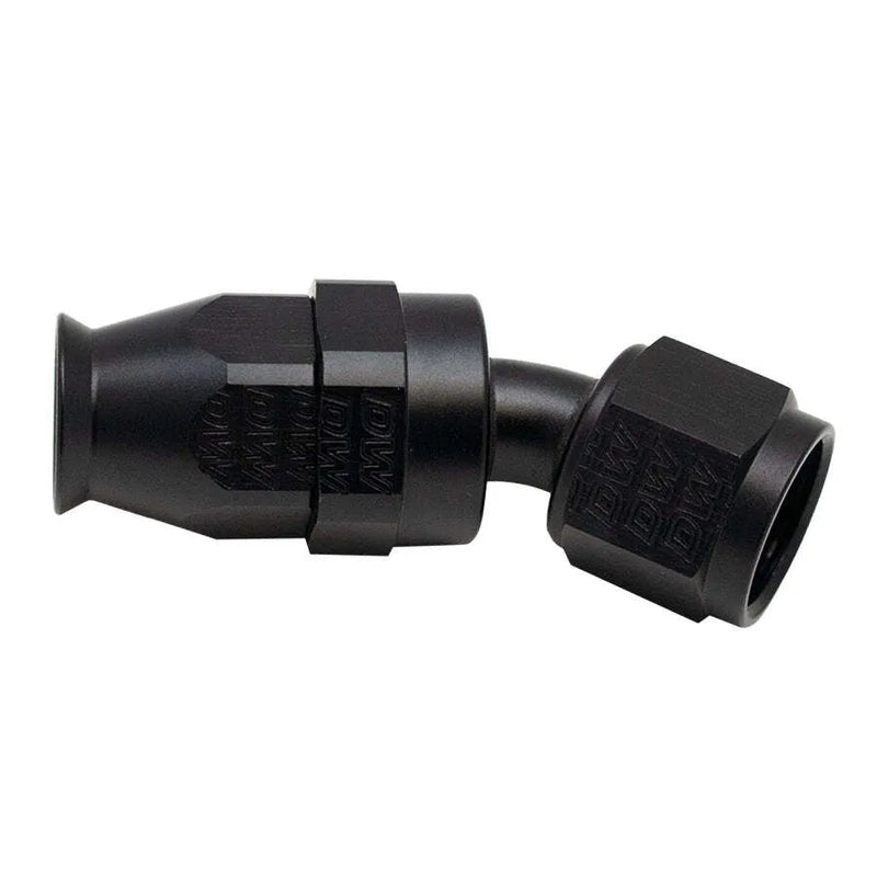 Deatschwerks 8 AN Female Flare Swivel 30-Degree Hose End PTFE Anodized Matte Black