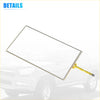 Rectangular 6.1 inch touchscreen replacement for toyota 4runner 2014 with silver frame and gold flexible ribbon cable