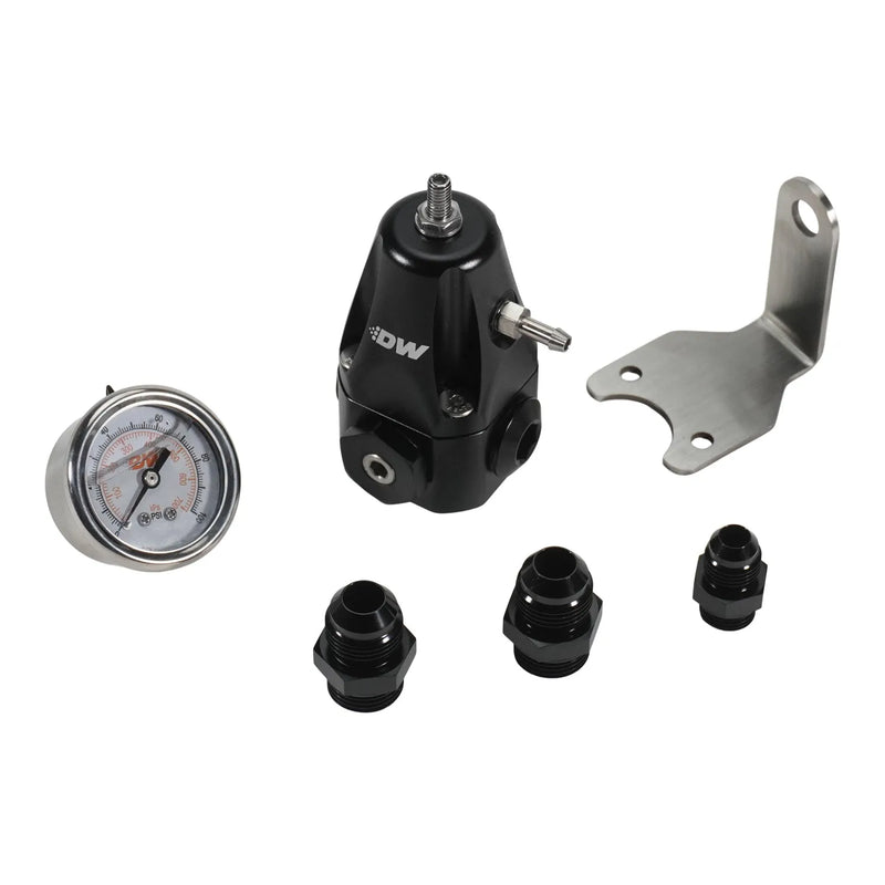 Deatschwerks DWR1000 Adjustable fuel pressure regulator + pressure gauge + (2) 8AN feed & (1) 6AN return fittings...