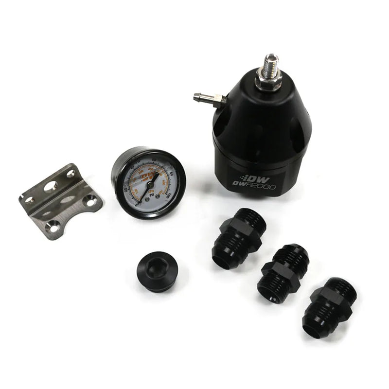 Deatschwerks DWR2000 Adjustable fuel pressure regulator + pressure gauge + (2) 10AN feed & (1) 10AN return fittings...